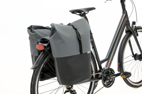New Looxs Nyborg Doppelte Fahrradtasche 34L Wasserdicht Dunkelgrau